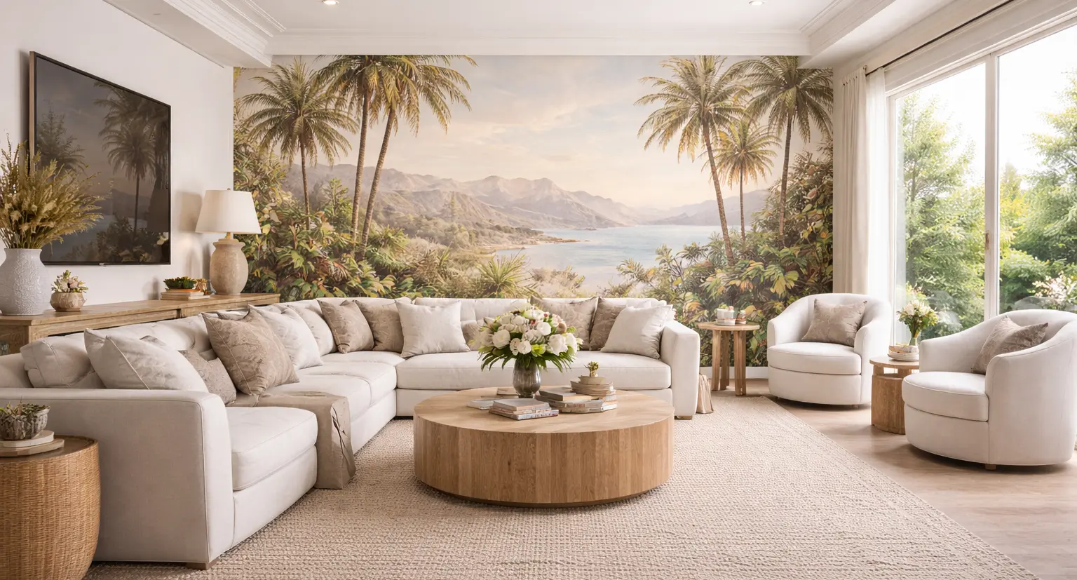 Modern interior with luxury wallpaper